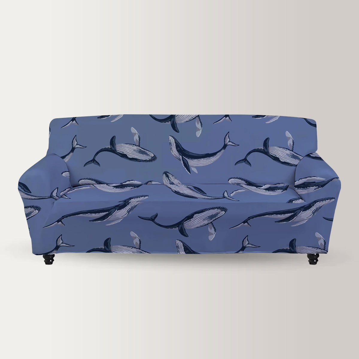 Deep Ocean Blue Whale Sofa Cover