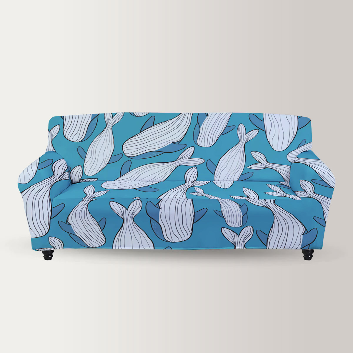 Family Blue Whale Sofa Cover