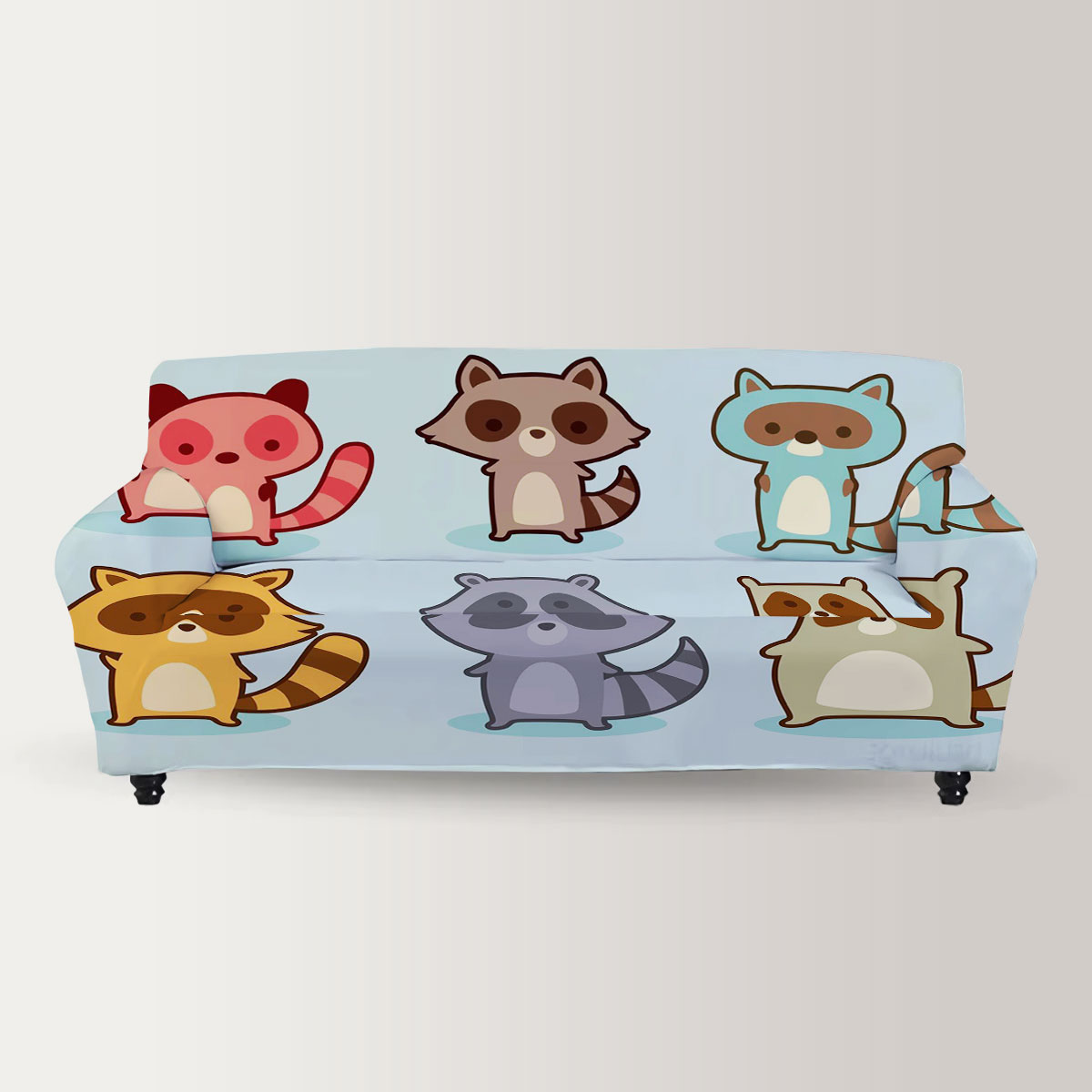 Family Raccoon Sofa Cover