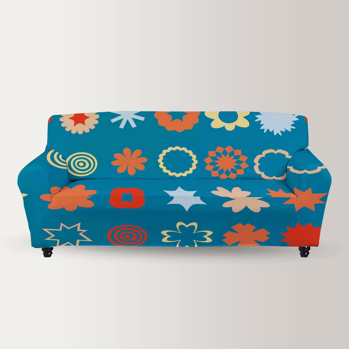 Floral Abstract Mid Century Modern Sofa Cover