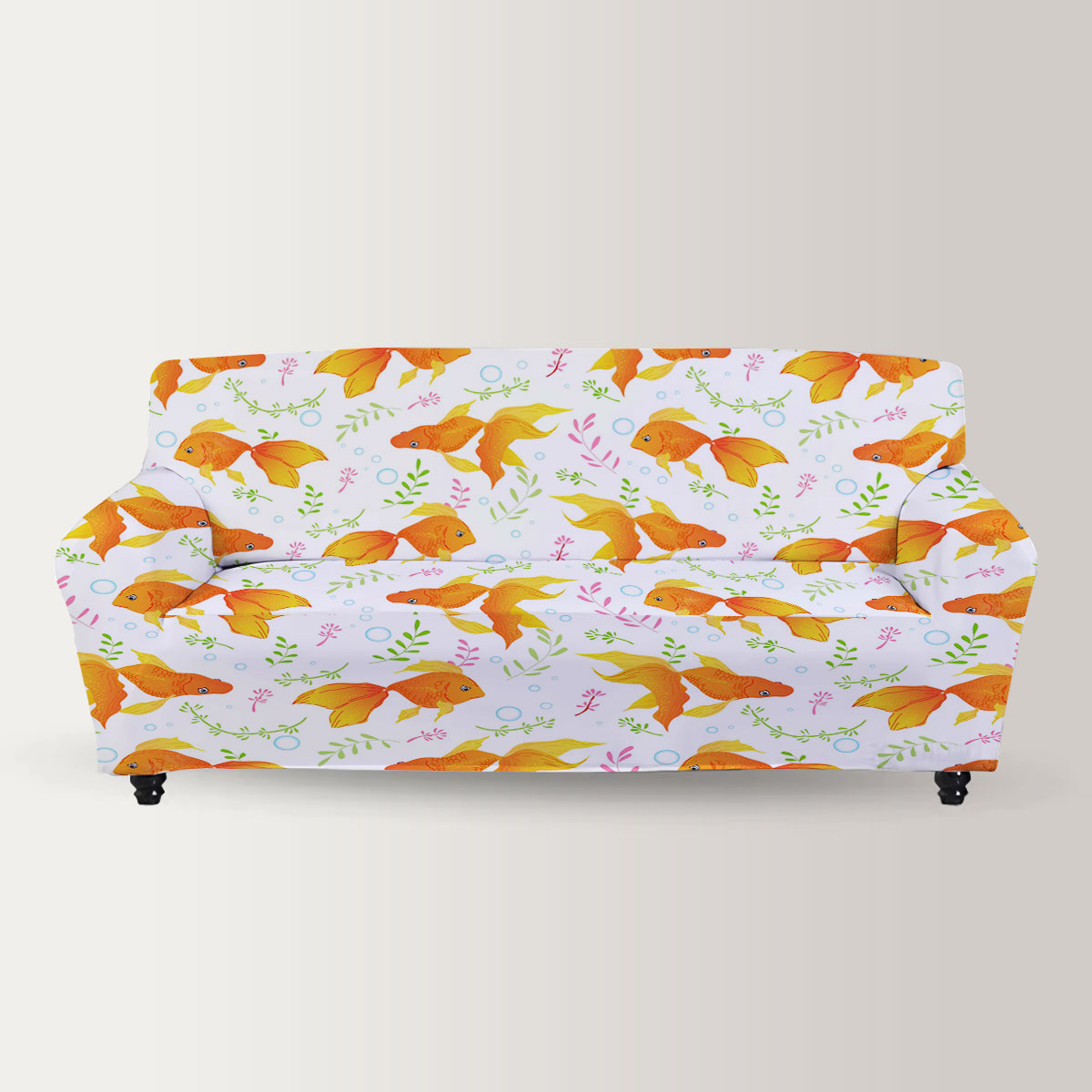 Floral Goldfish Sofa Cover
