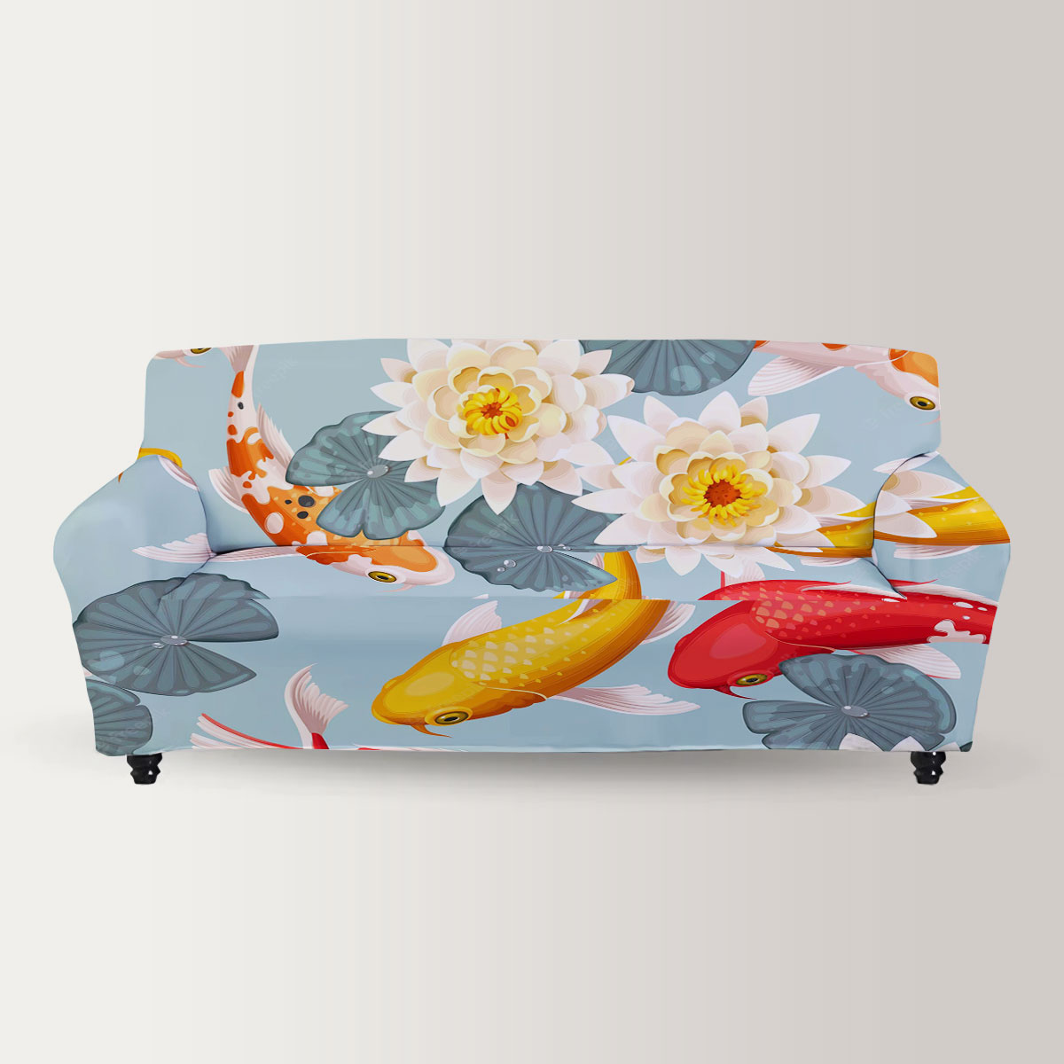 Flower Koi Fish Sofa Cover