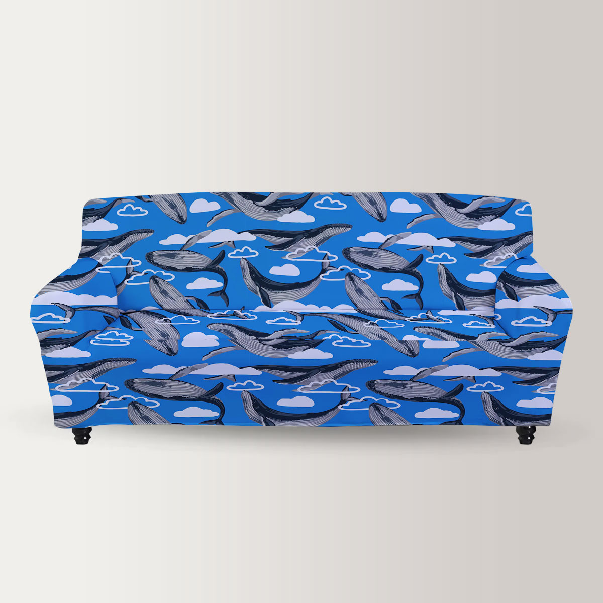 Flying Blue Whale Sofa Cover