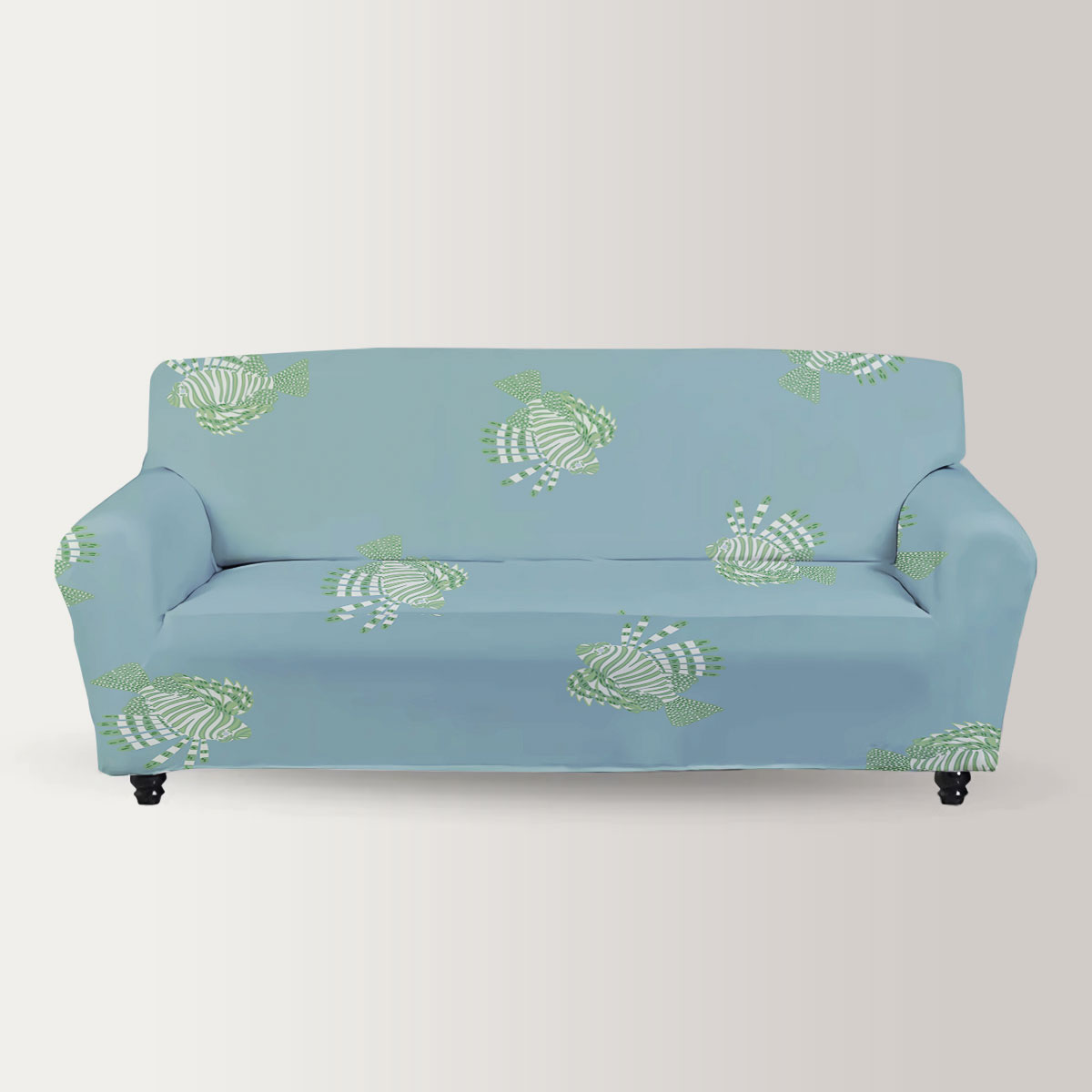 Green Lionfish On Green Sofa Cover