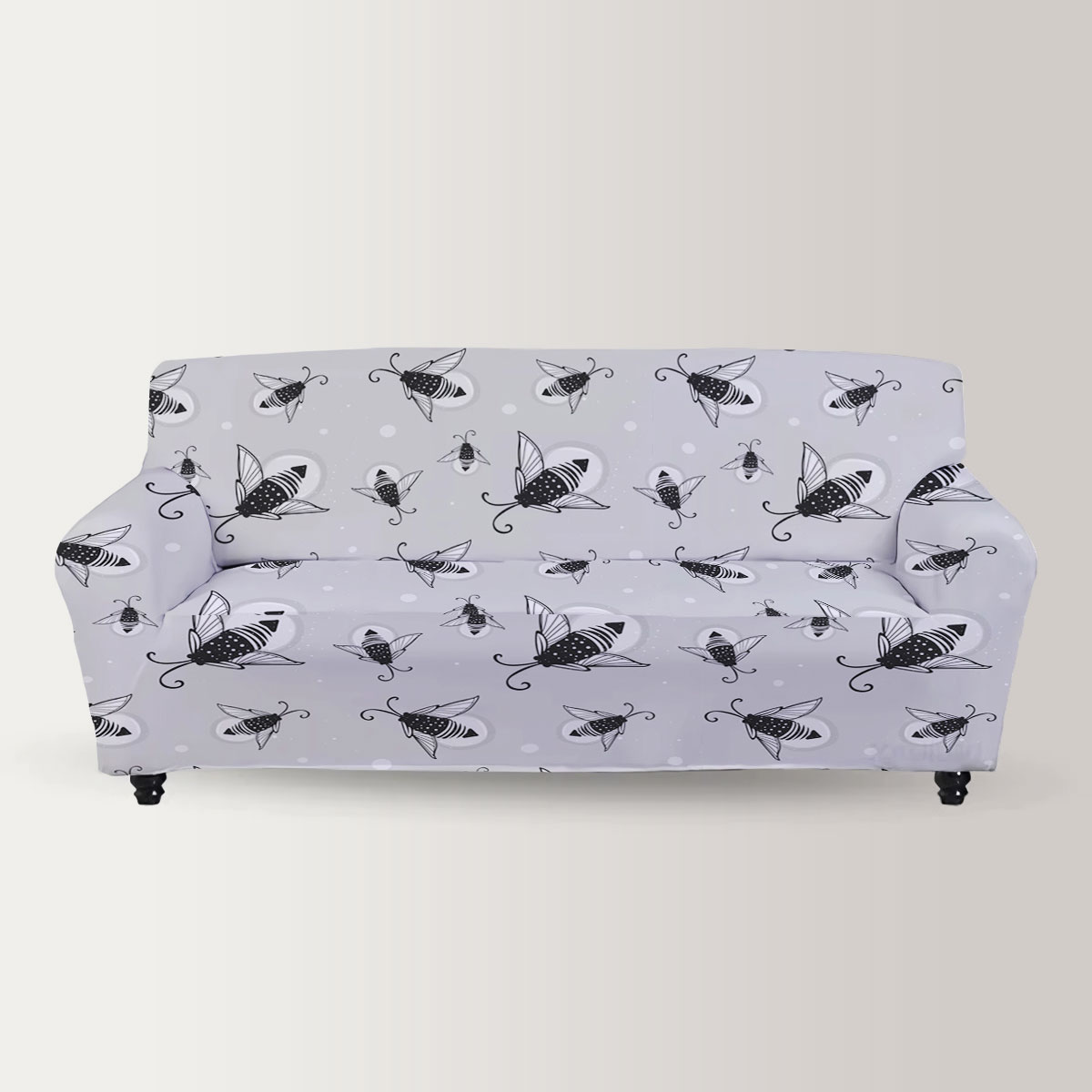Grey Fireflies Sofa Cover