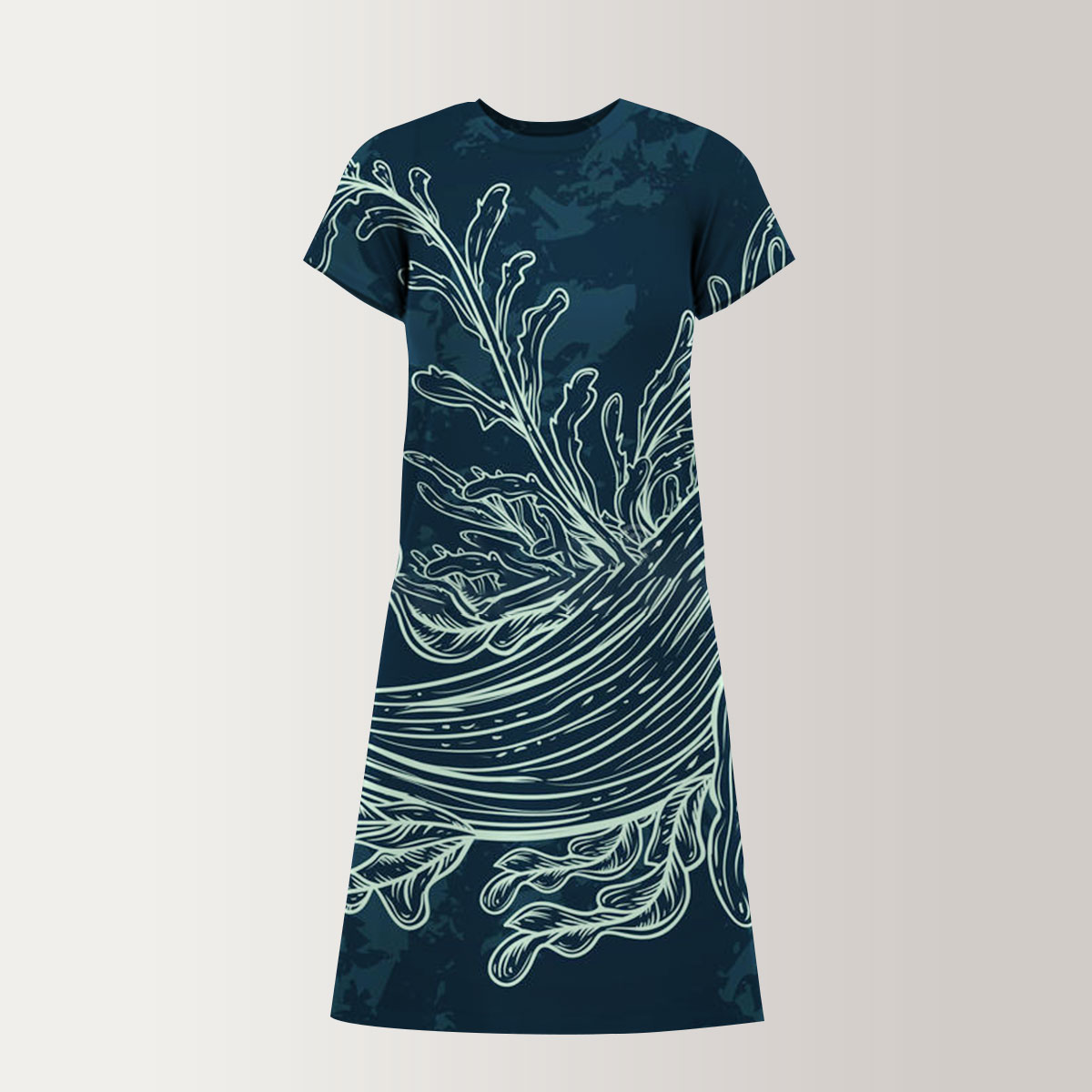 Seaweed Blue Whale T-Shirt Dress
