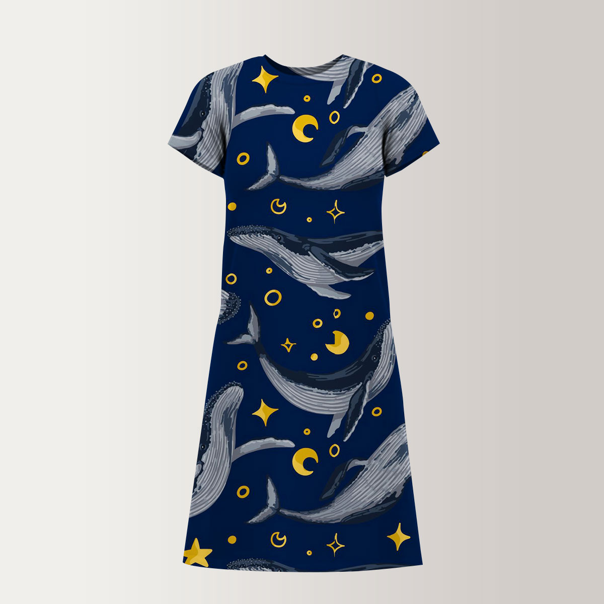Starlight Blue Whale T-Shirt Dress