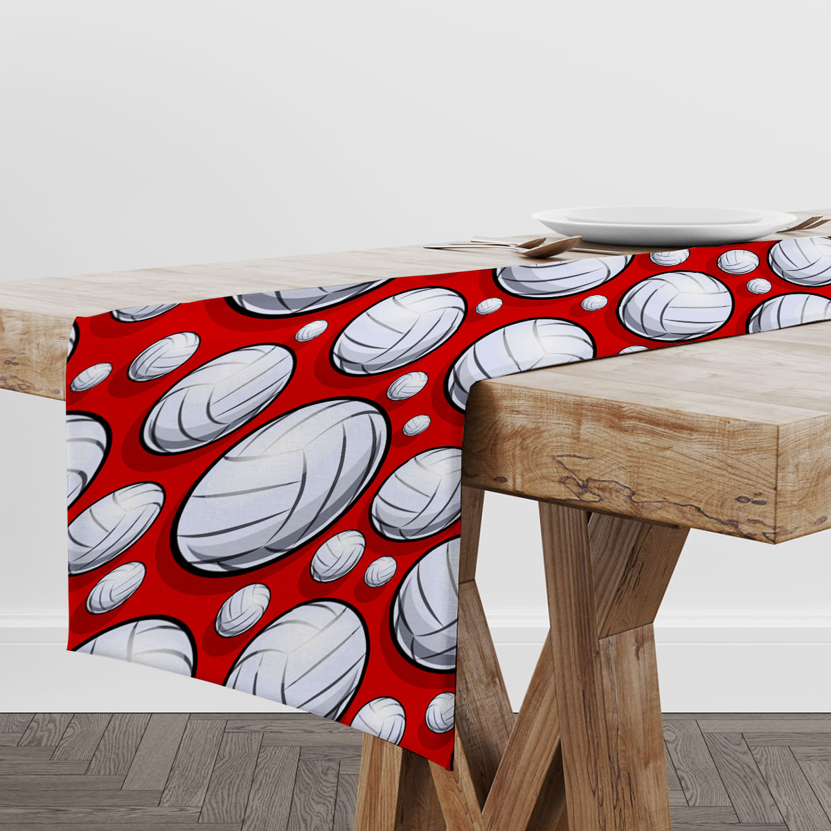 Red Volleyball Table Runner