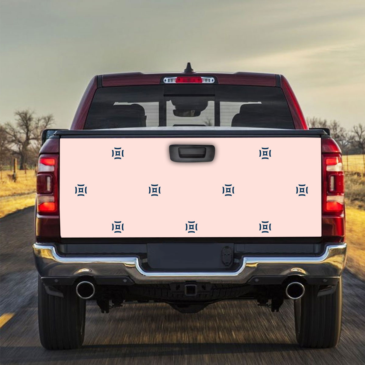 Minimalist. Abstract Geometric Floral Truck Bed Decal