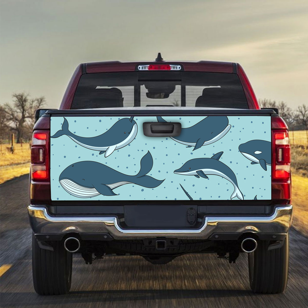 Narwhal Whale Shark Dolphin Truck Bed Decal
