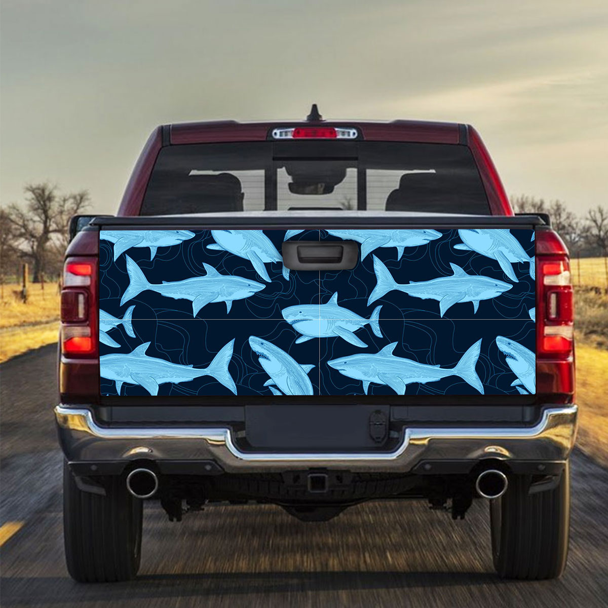 Ocean Great White Shark Truck Bed Decal