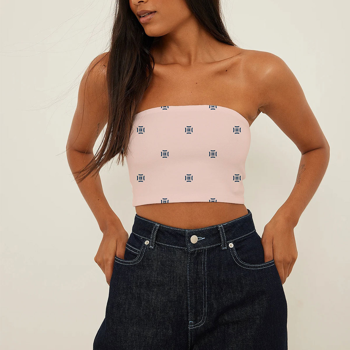 Minimalist. Abstract Geometric Floral Tube Top