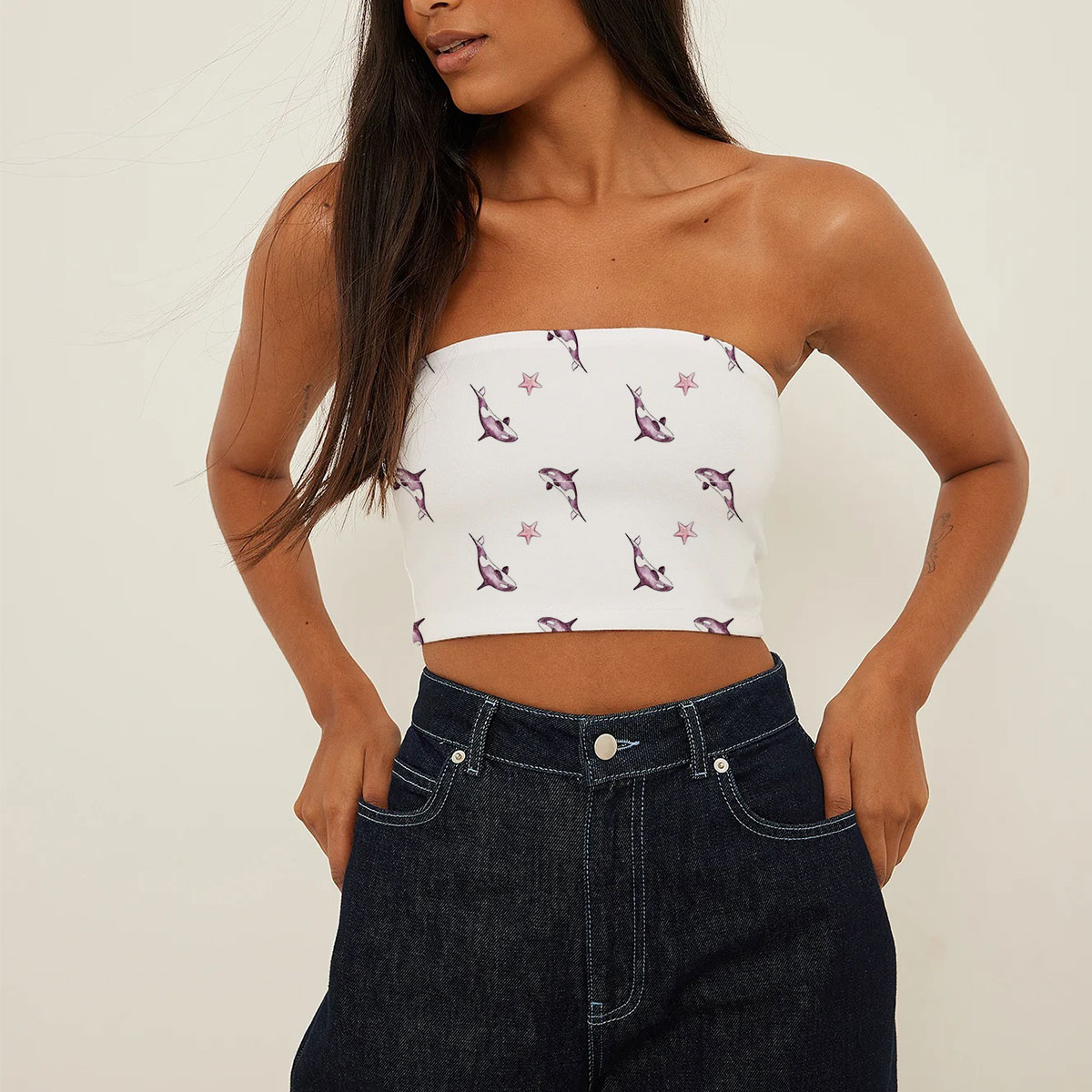 Pink Star Orca Tube Top