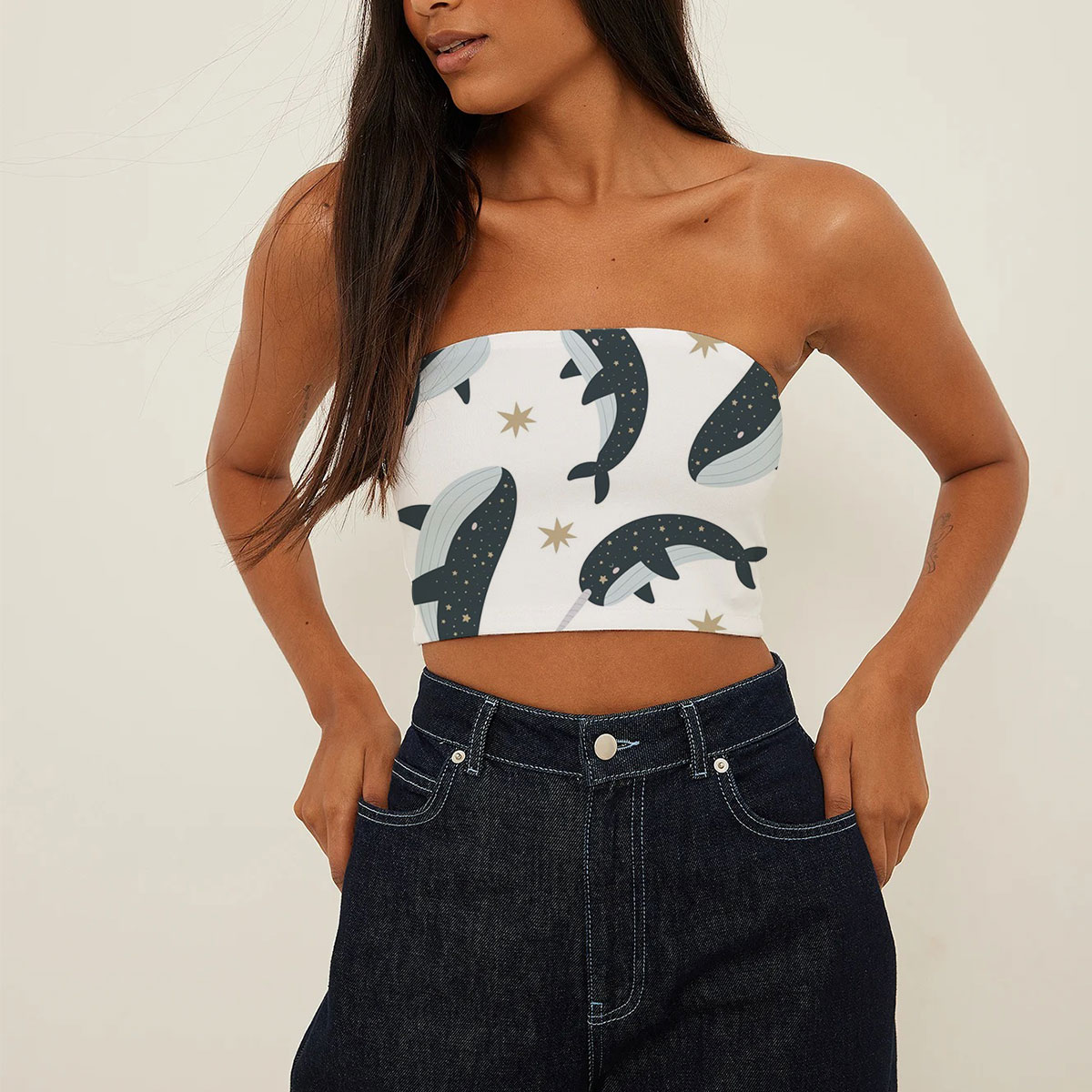 Star Narhwhal Whale Tube Top