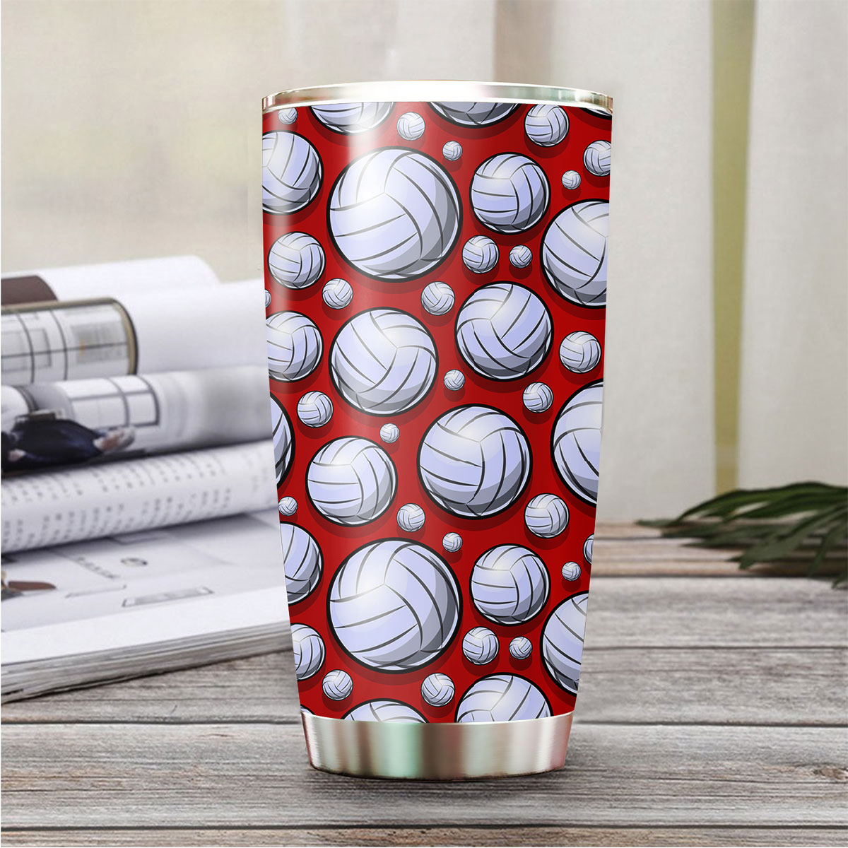 Red Volleyball Tumbler