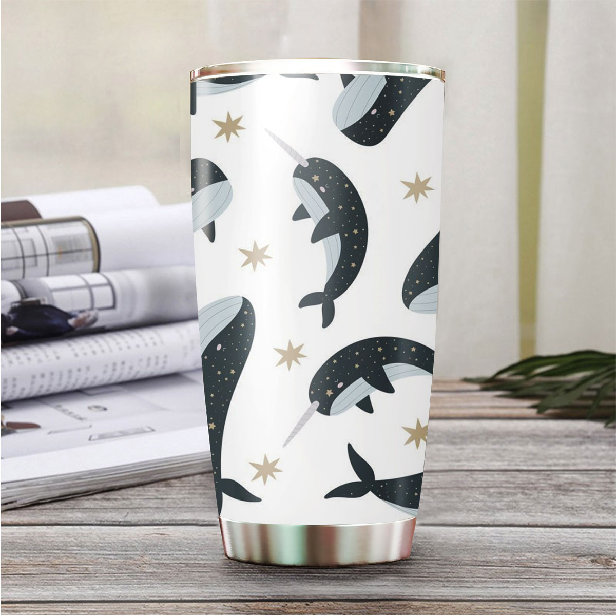 Star Narhwhal Whale Tumbler