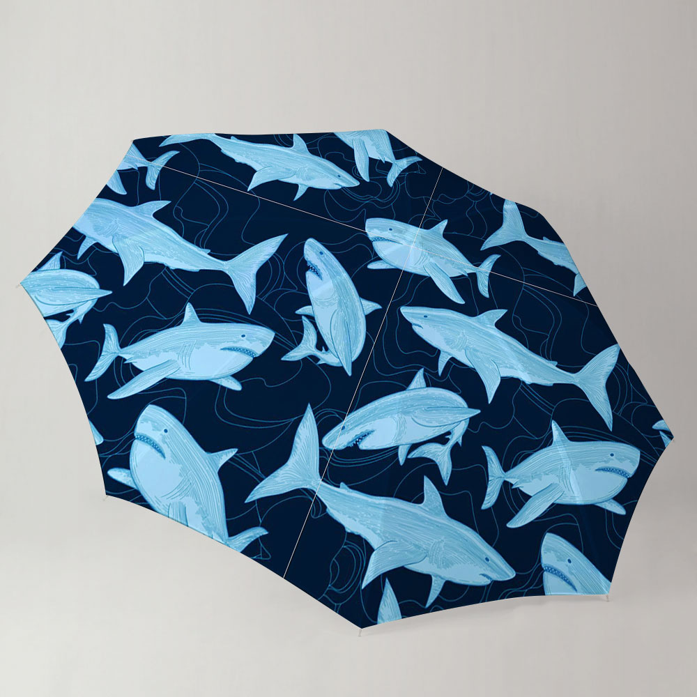 Ocean Great White Shark Umbrella