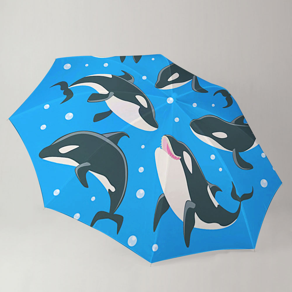Orca Whale On Blue Umbrella