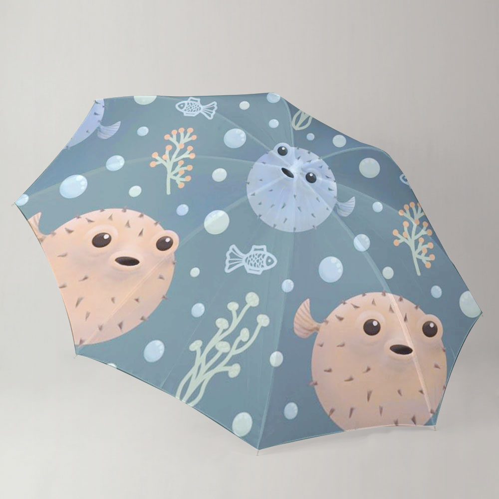 Puffer Fish Monogram Umbrella