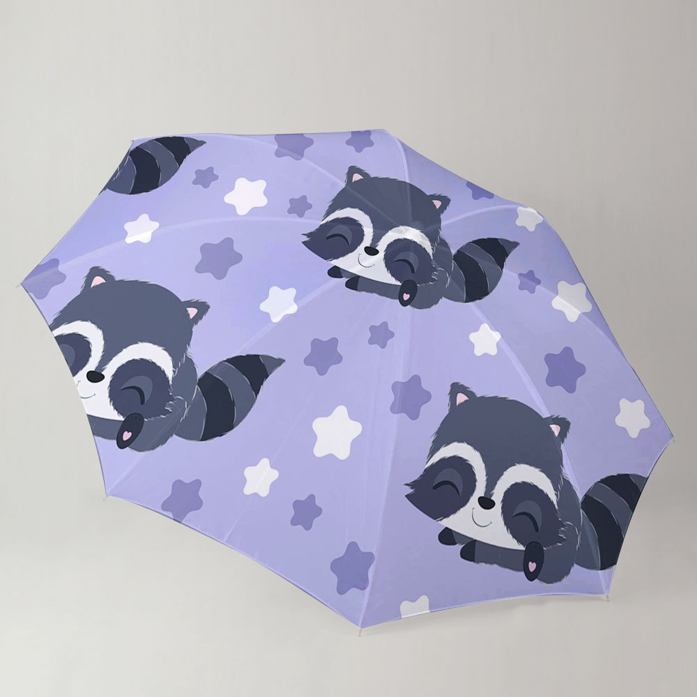 Purple Star Raccoon Umbrella