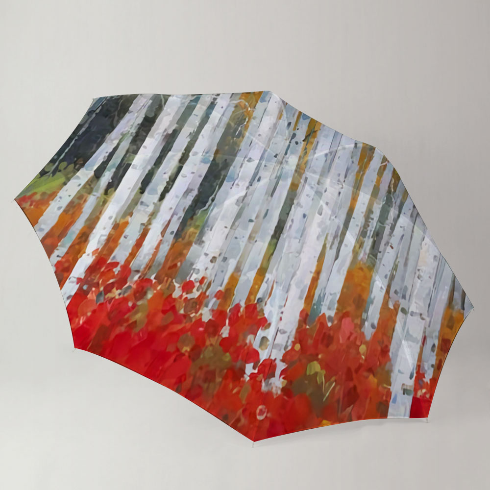 Red Birch Tree Umbrella