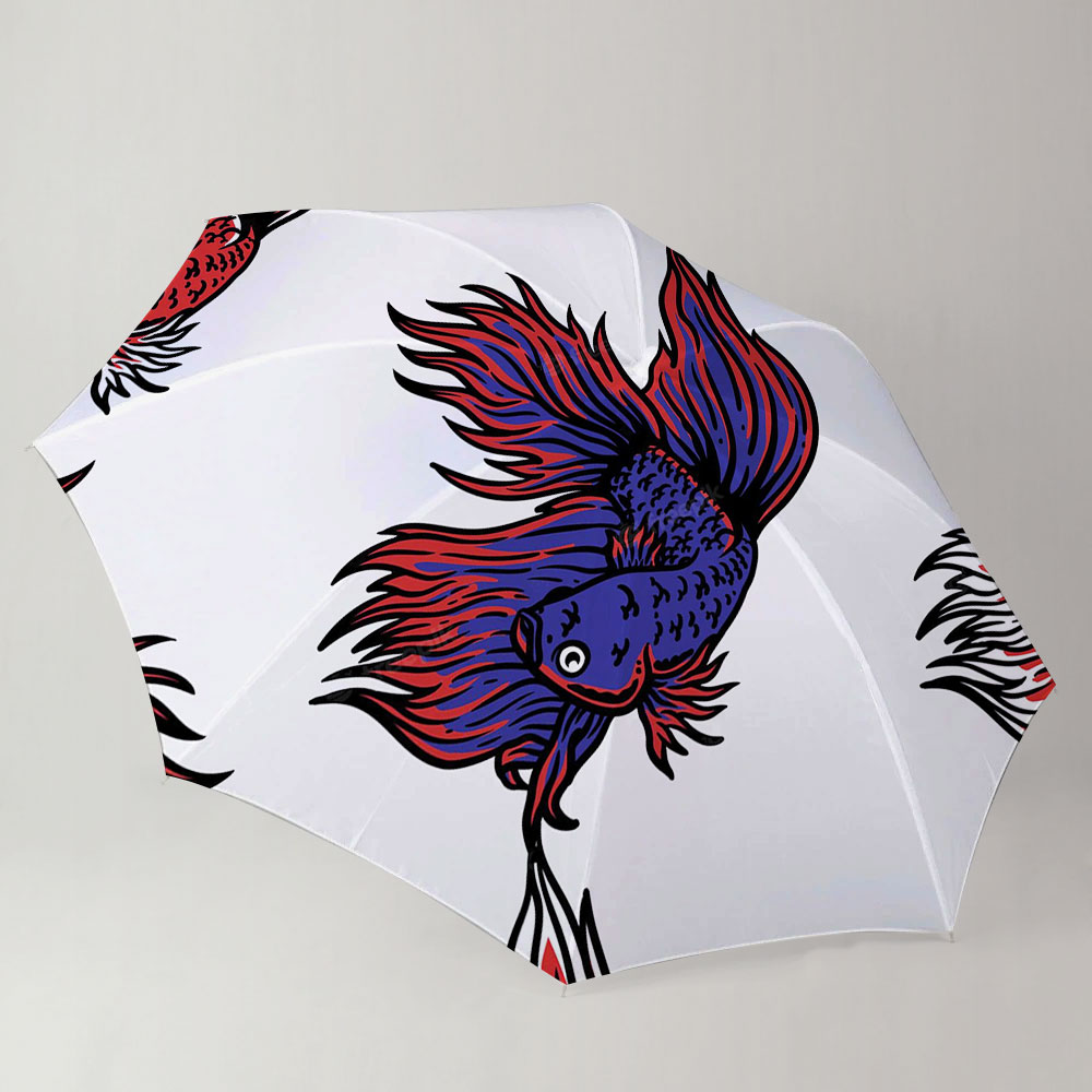 Red Purple Betta Fish Umbrella