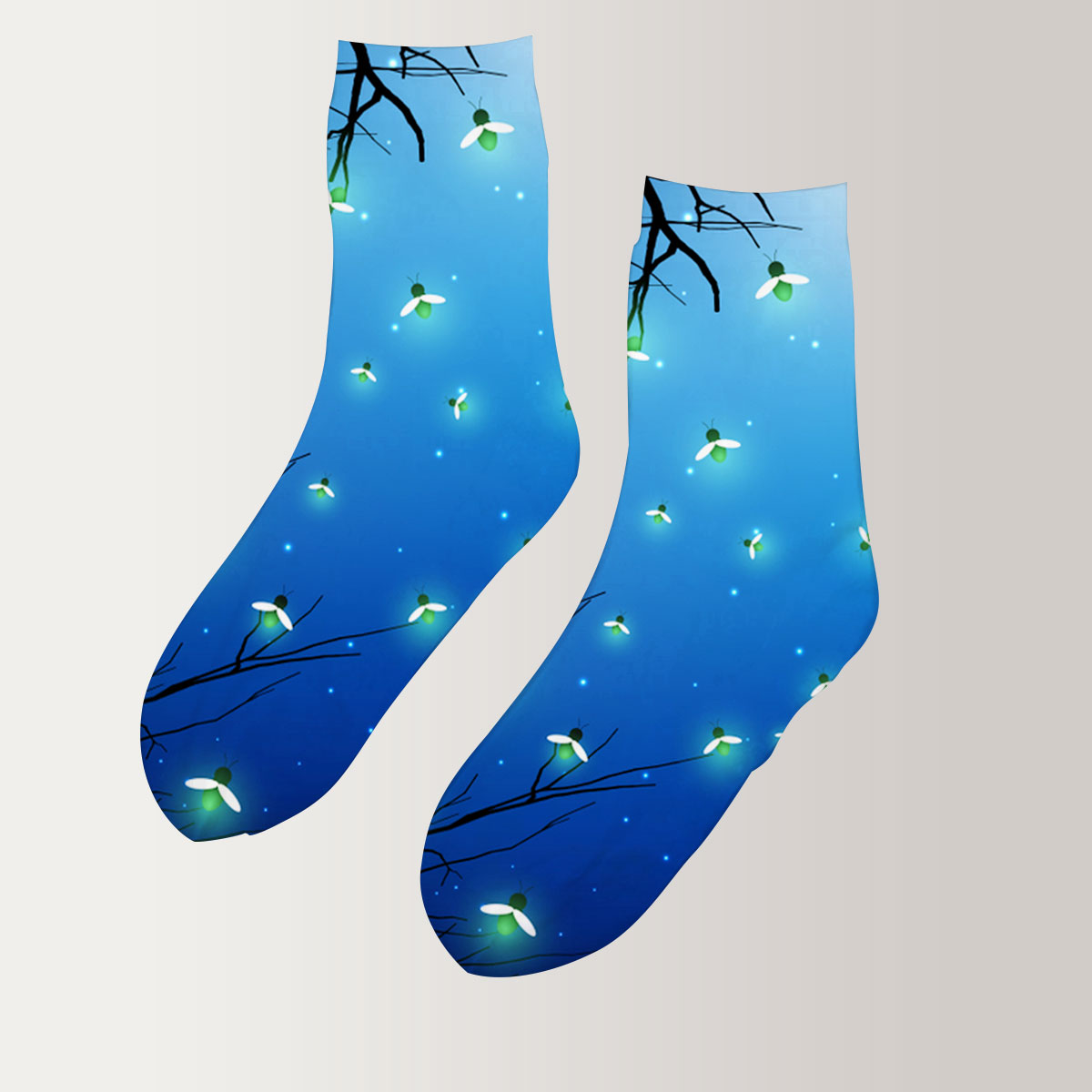 Moonlight Fireflies 3D Socks