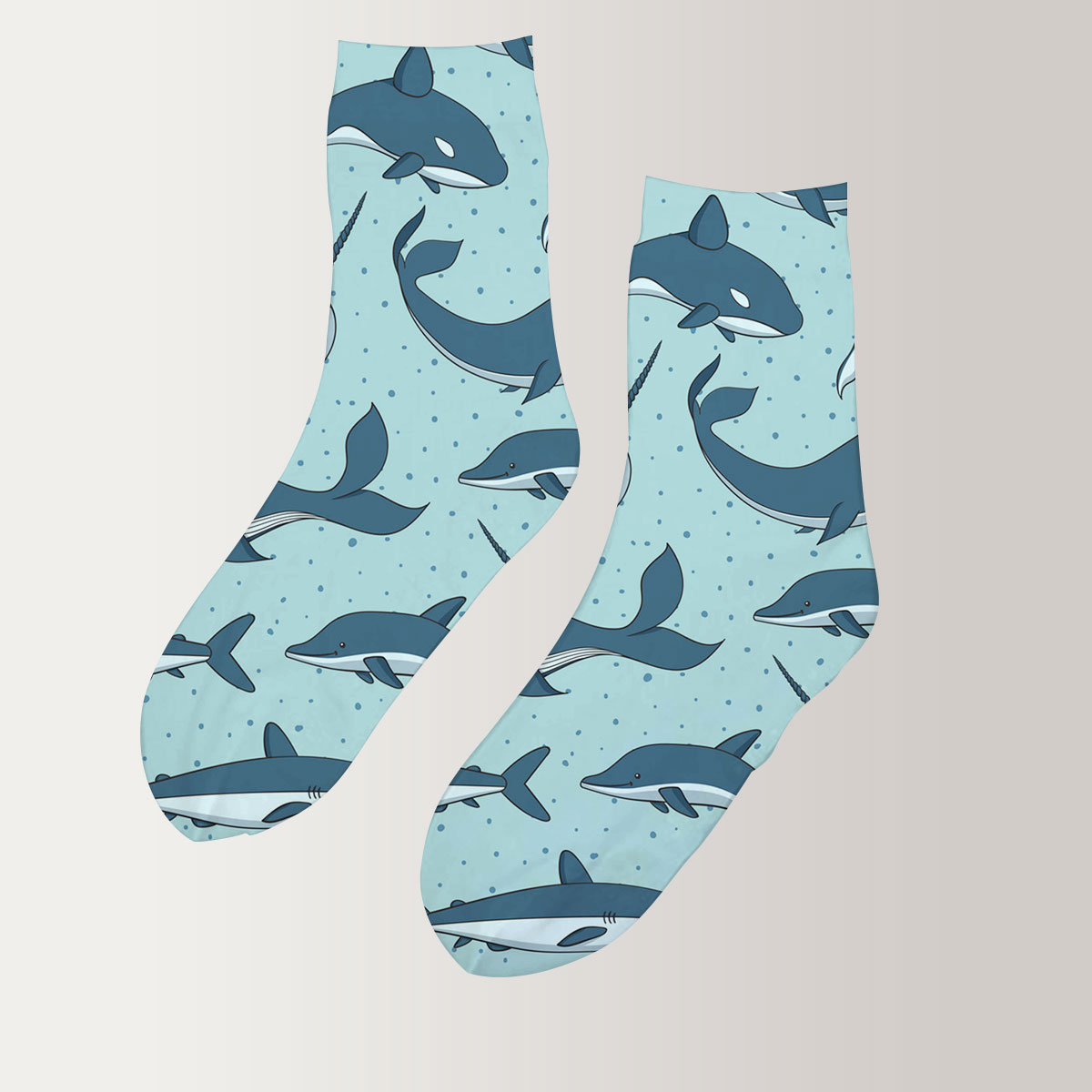 Narwhal Whale Shark Dolphin 3D Socks