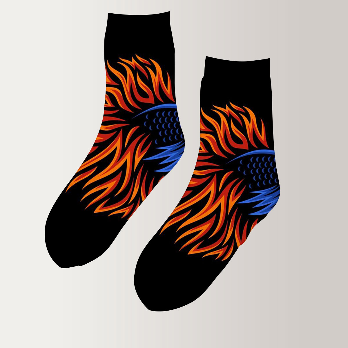 Orange Tail Betta Fish 3D Socks