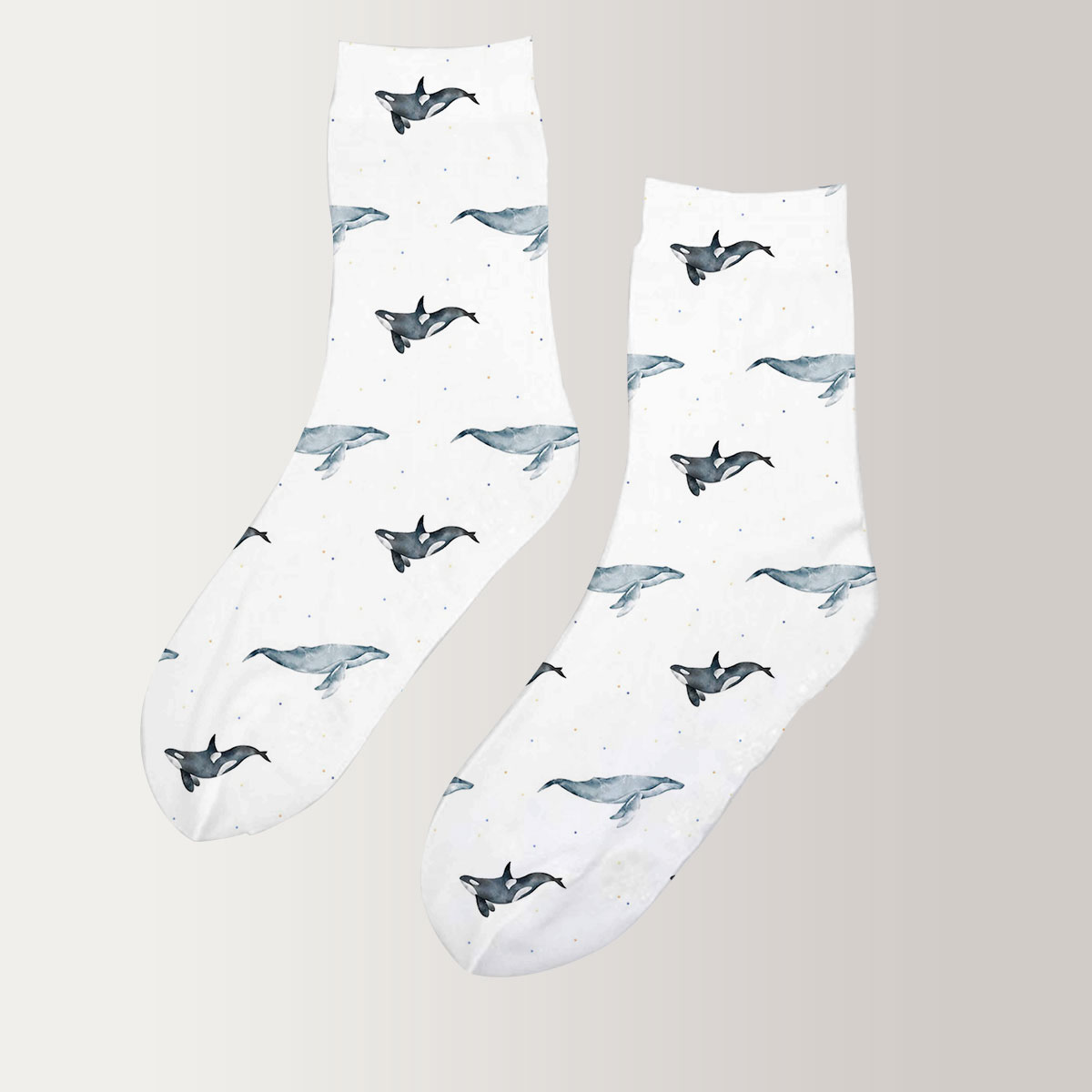 Orca And Whale 3D Socks