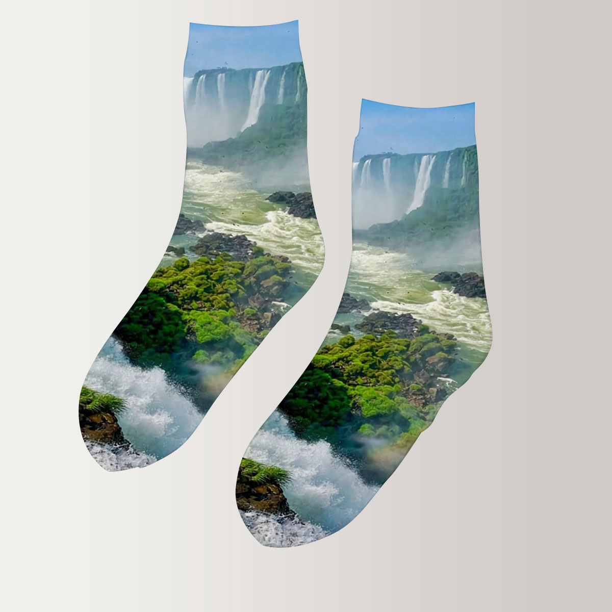 Rainbow Over Iguazu Falls 3D Socks