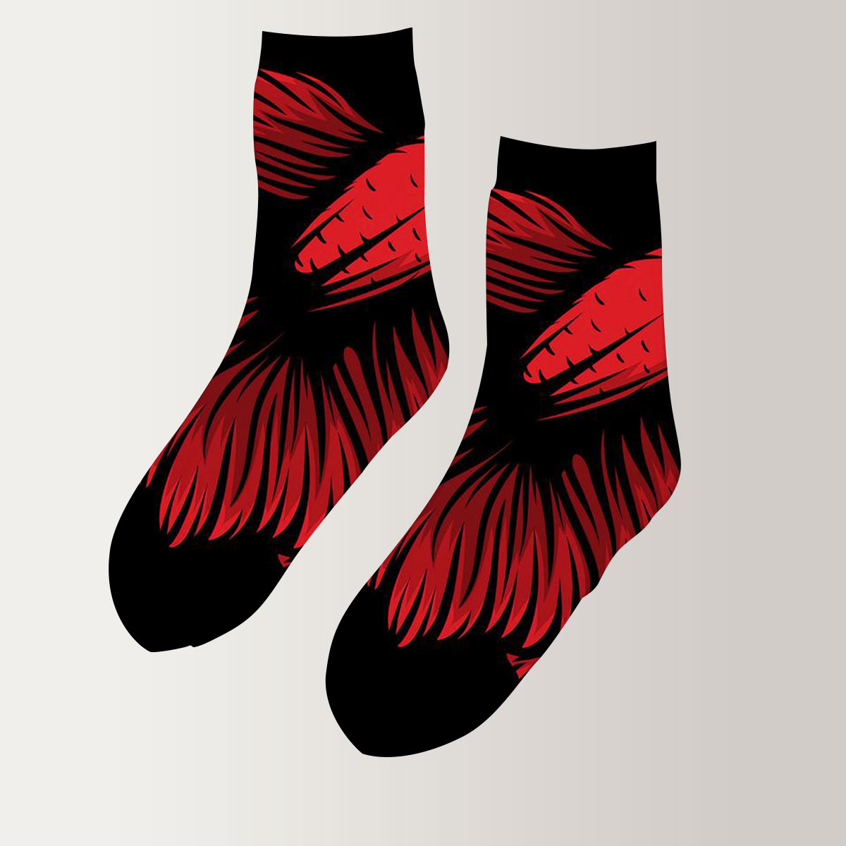 Red Betta Fish 3D Socks