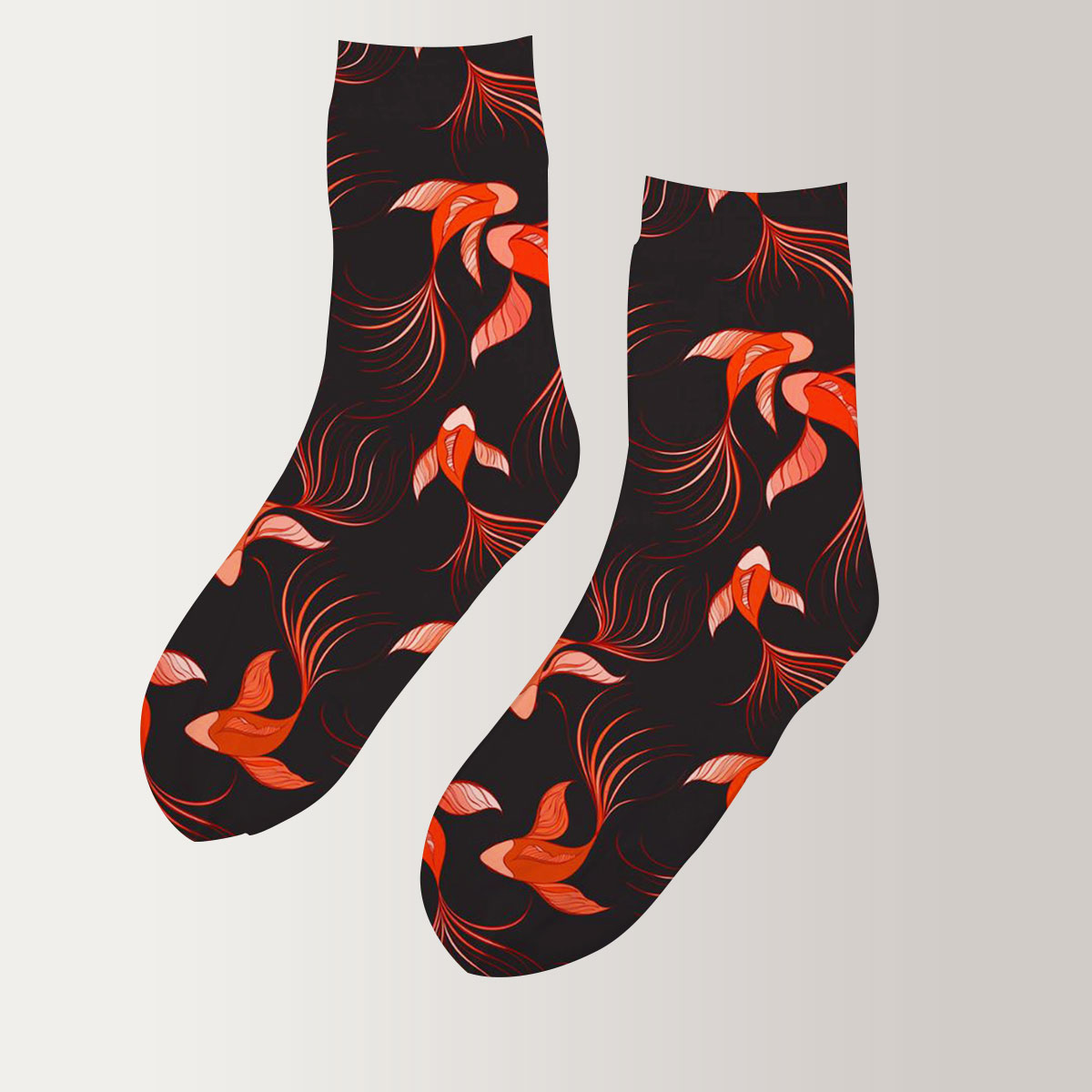 Red Koi Fish 3D Socks