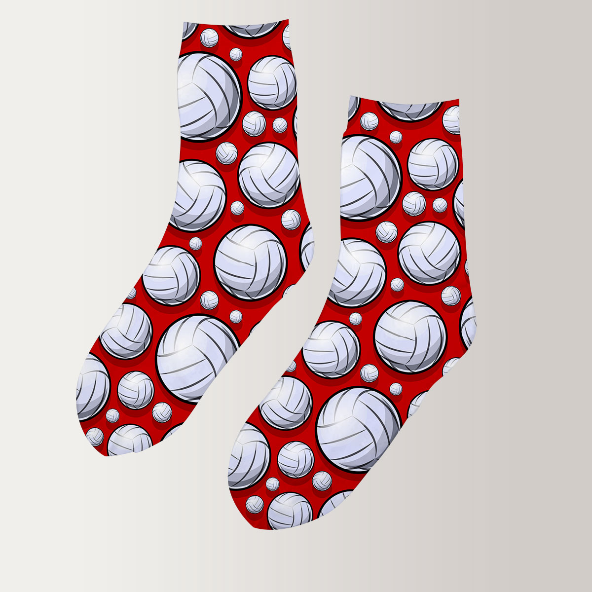 Red Volleyball 3D Socks