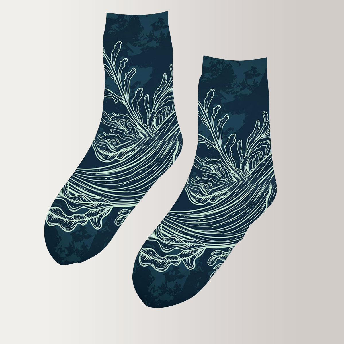 Seaweed Blue Whale 3D Socks