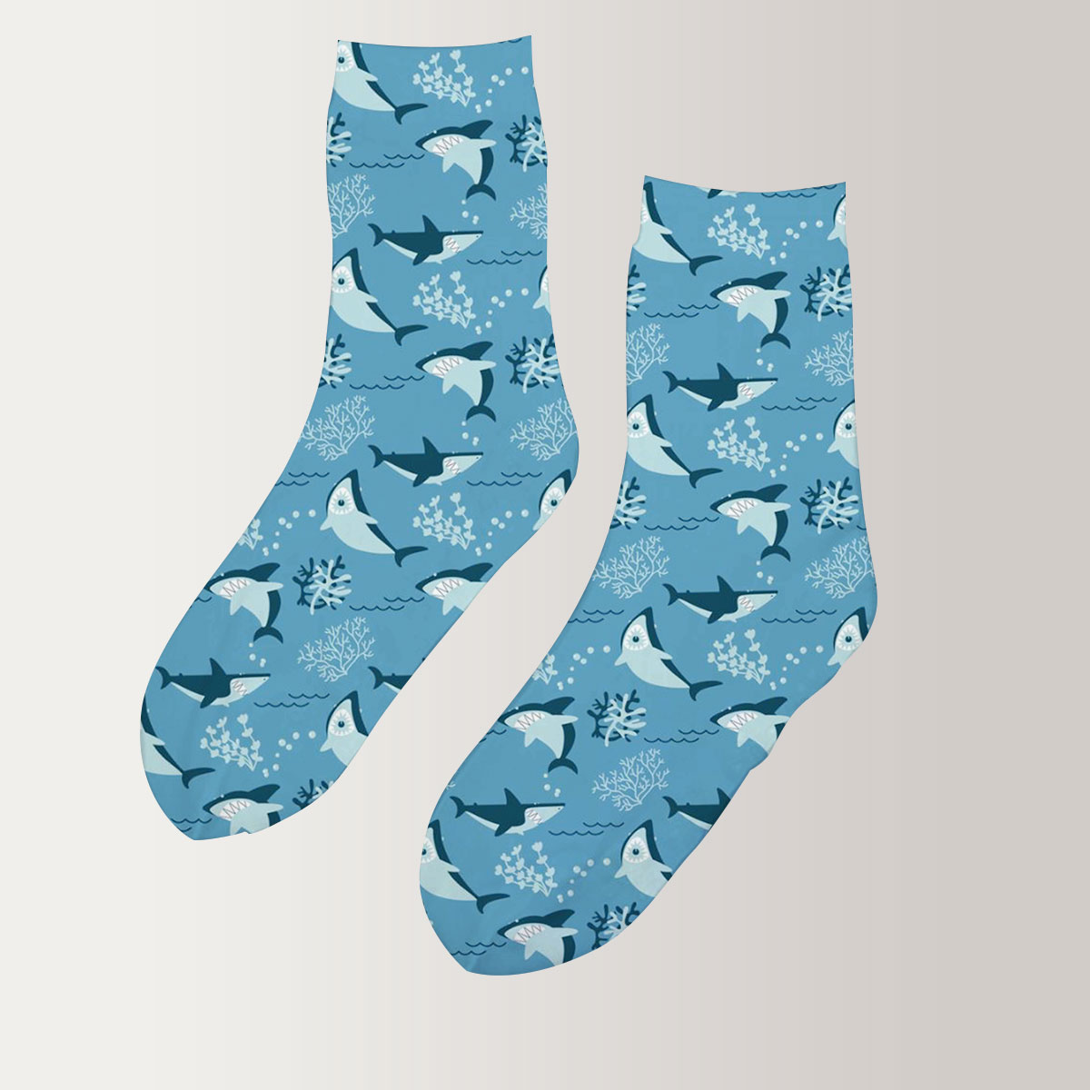 Seaweed Great White Shark 3D Socks