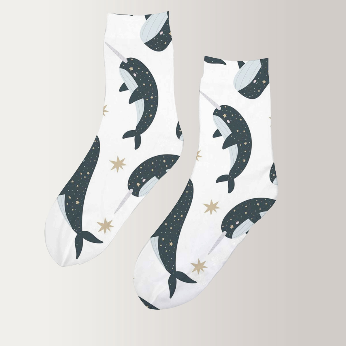 Star Narhwhal Whale 3D Socks