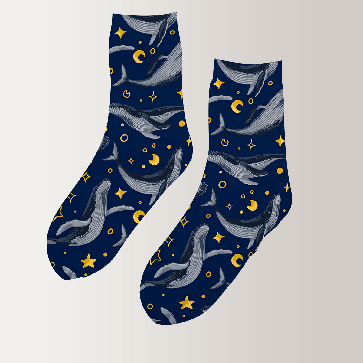 Starlight Blue Whale 3D Socks