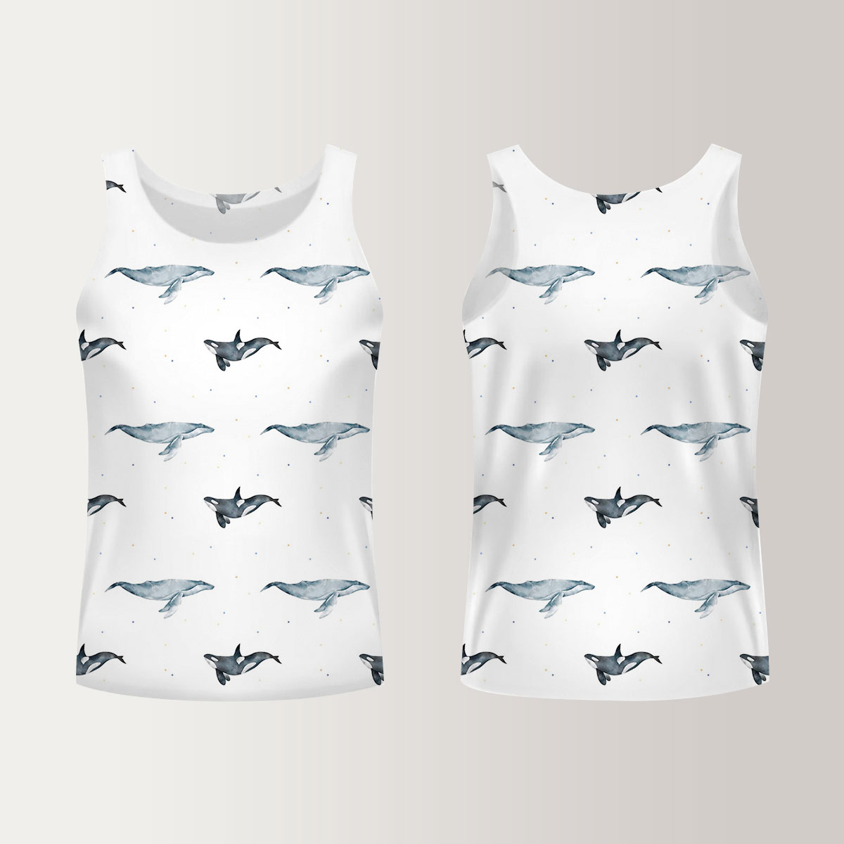 Orca And Whale Unisex Tank Top