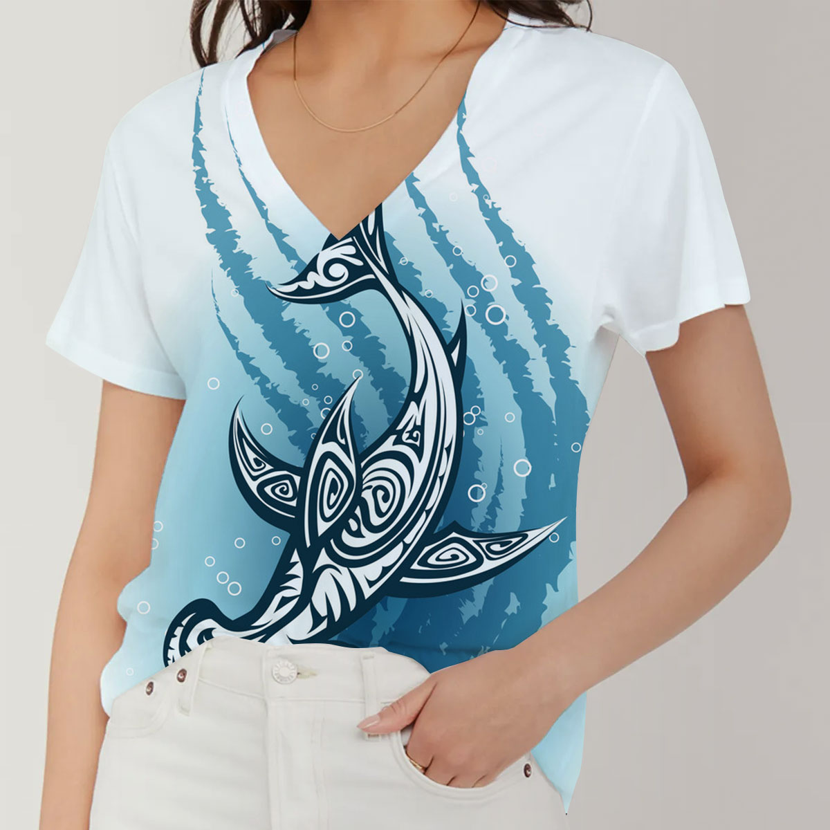 Native Ocean Hammerhead V-Neck Women's T-Shirt
