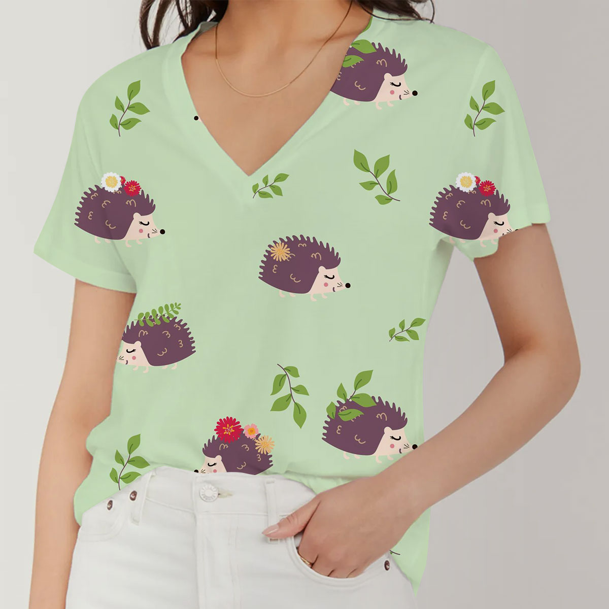 Princess Hedgehog V-Neck Women's T-Shirt