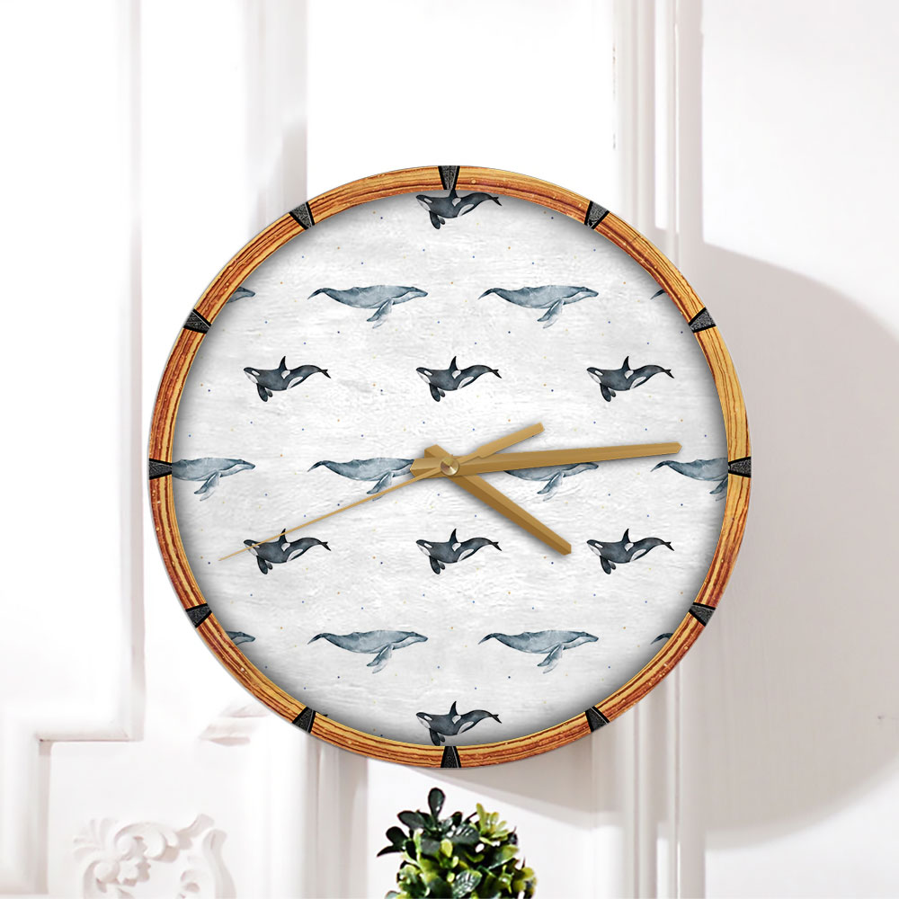Orca And Whale Wall Clock