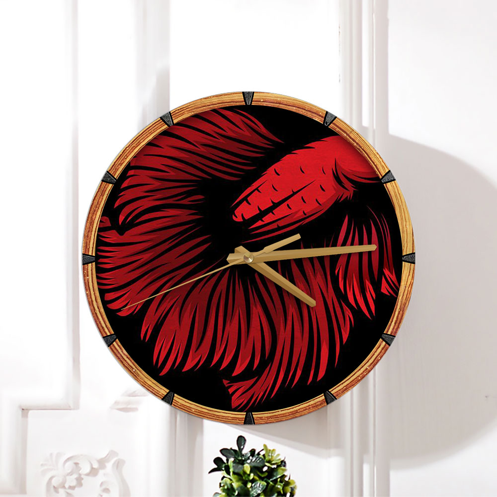 Red Betta Fish Wall Clock
