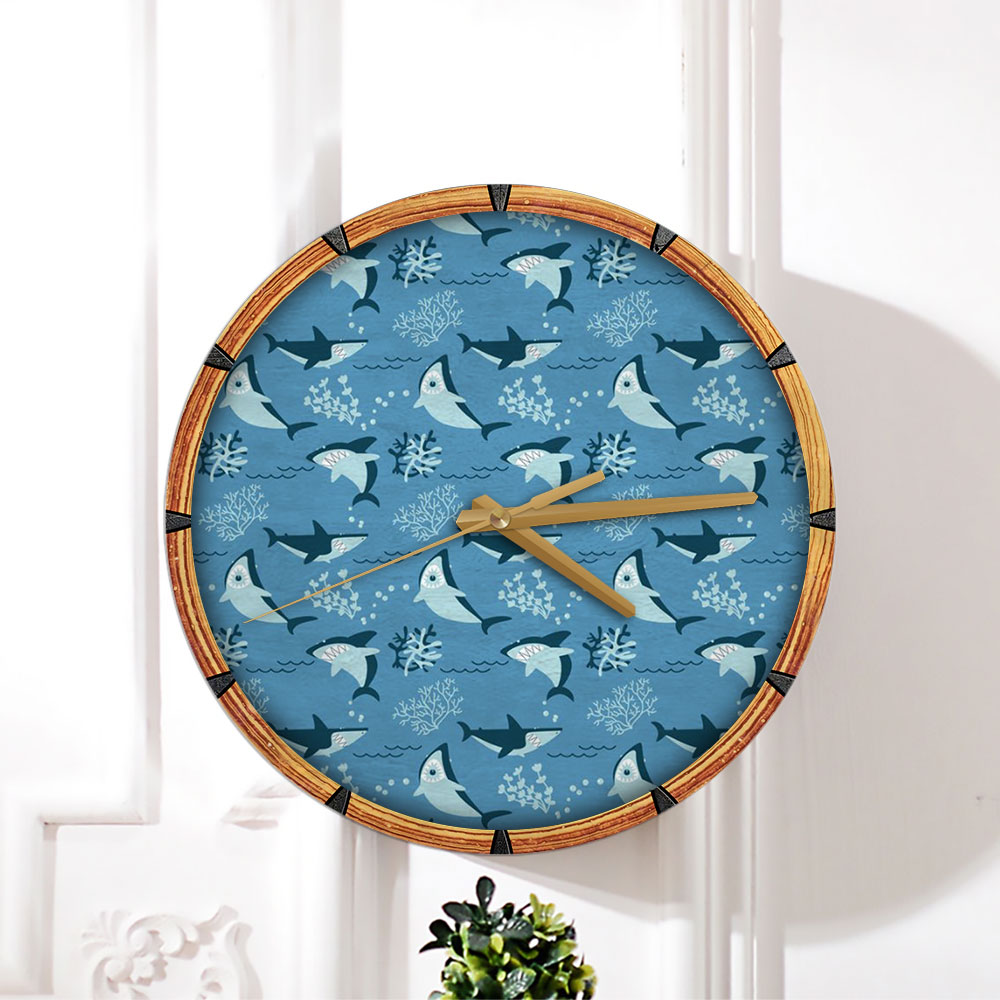 Seaweed Great White Shark Wall Clock