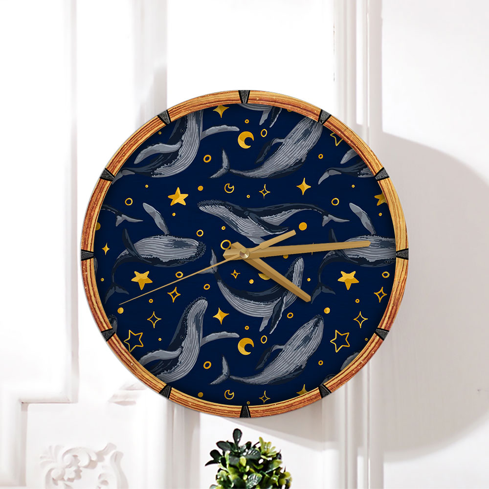 Starlight Blue Whale Wall Clock