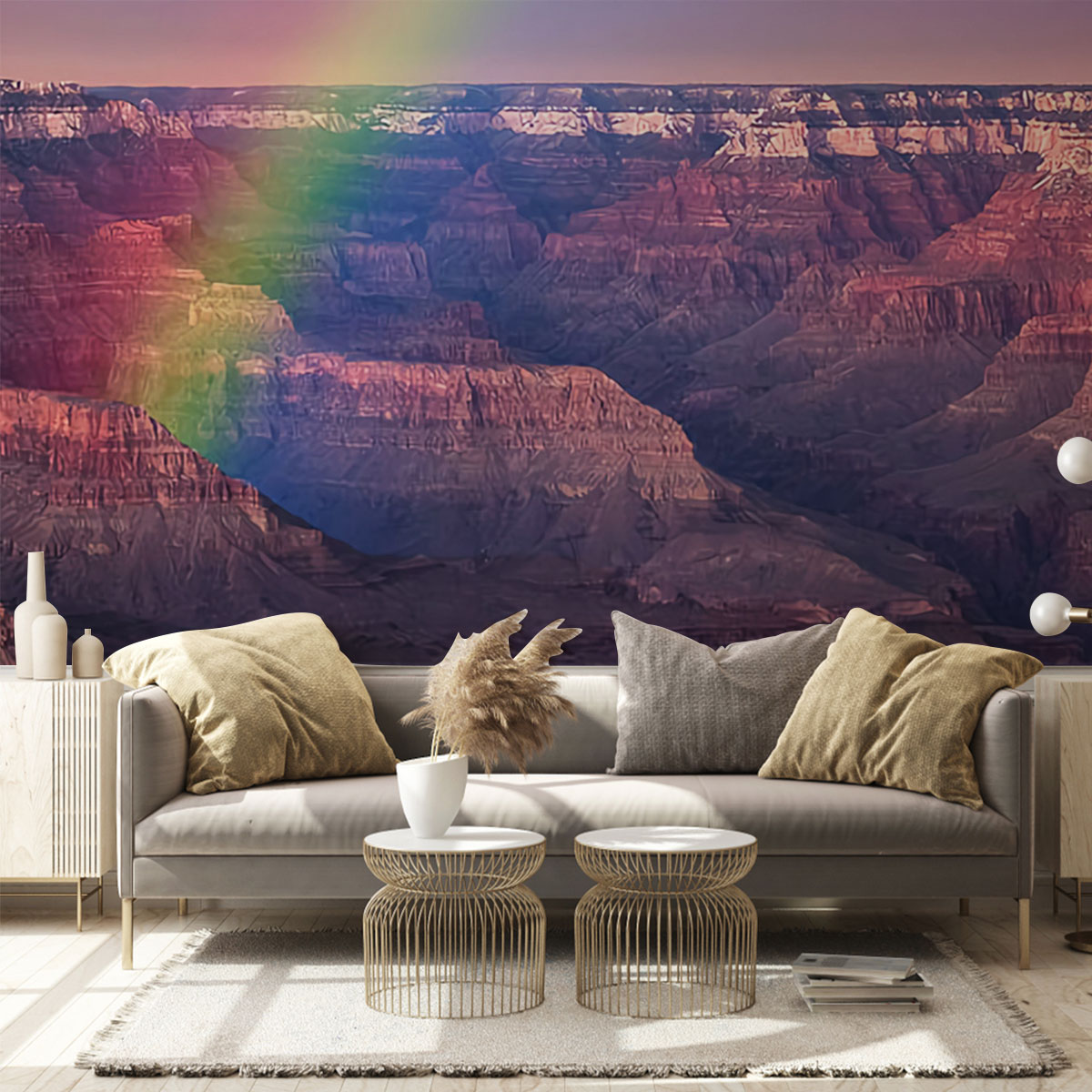 Rainbow Over Grand Canyon Wall Mural