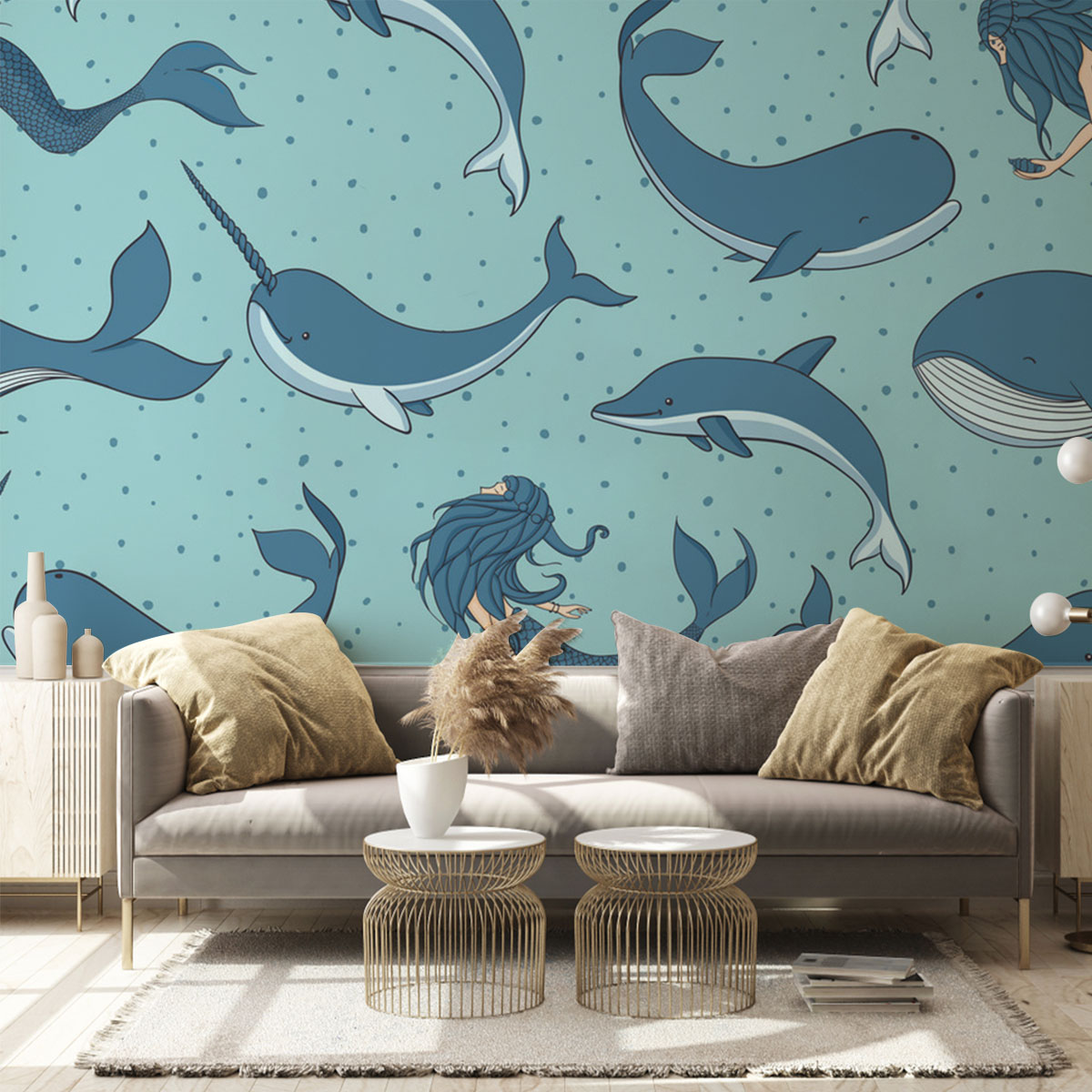 Siren Narwhal Wall Mural
