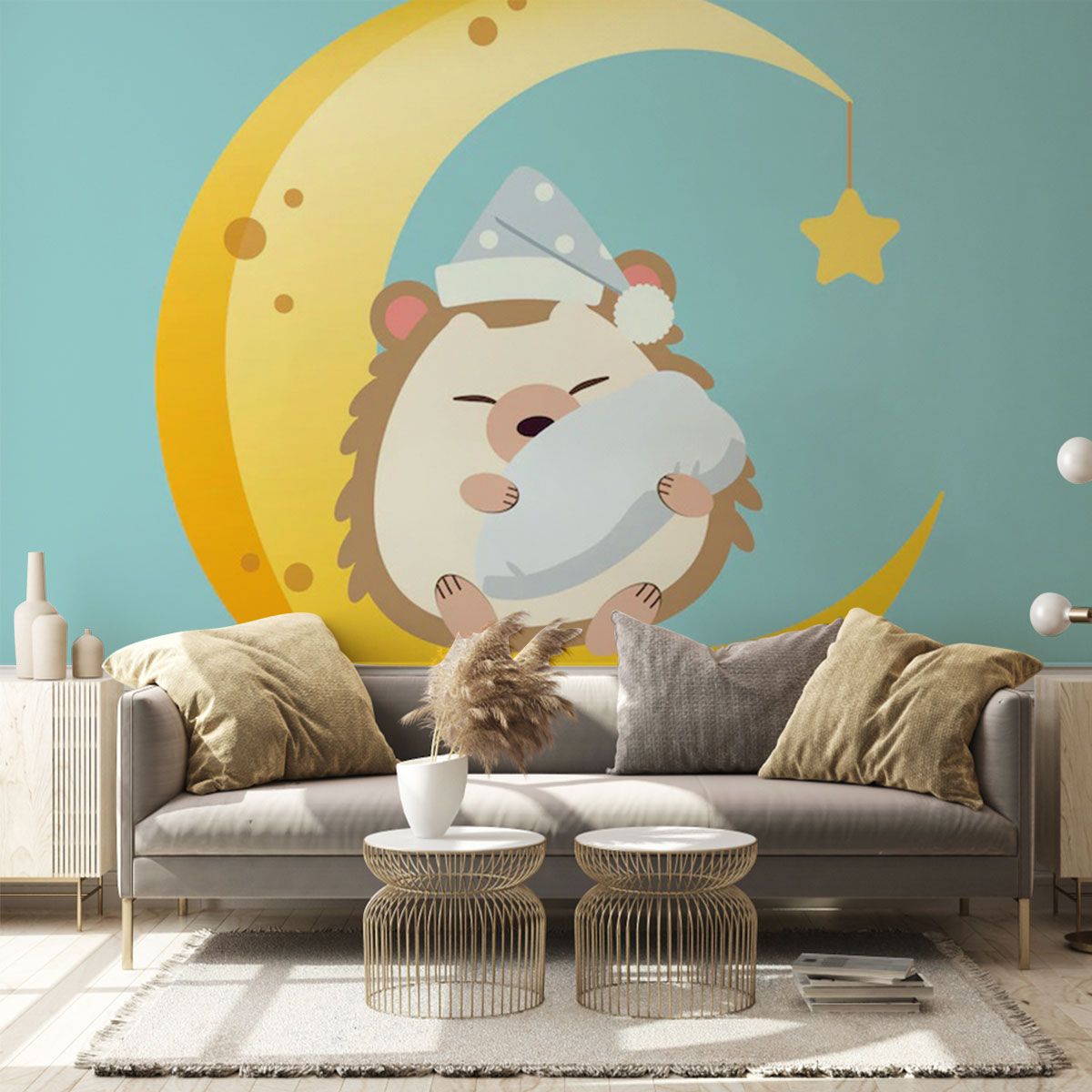 Sleepy Hedgehog Wall Mural