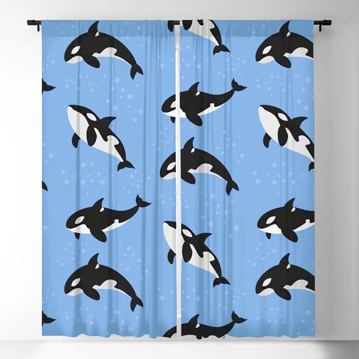 Ocean Orca Whale Window Curtain