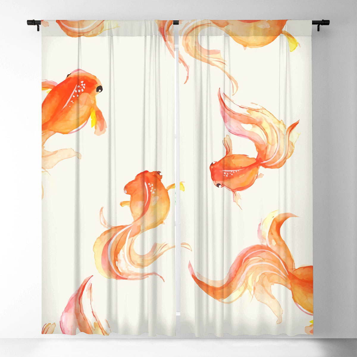 Orange Goldfish Window Curtain